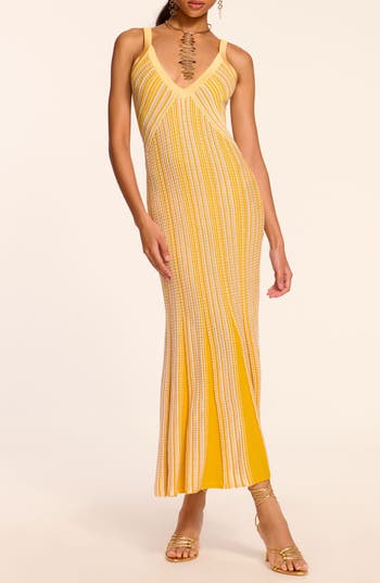 Ramy Brook Paetyn Textured Stripe Knit Maxi Dress In Multi