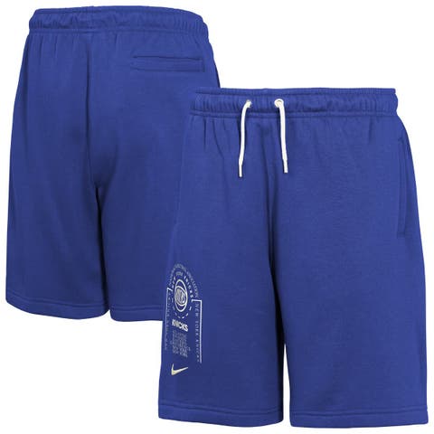 Youth Nike Blue New York Knicks Courtside Club Fleece Shorts