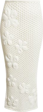 Kulani Kinis Applique Floral Knit Maxi Skirt