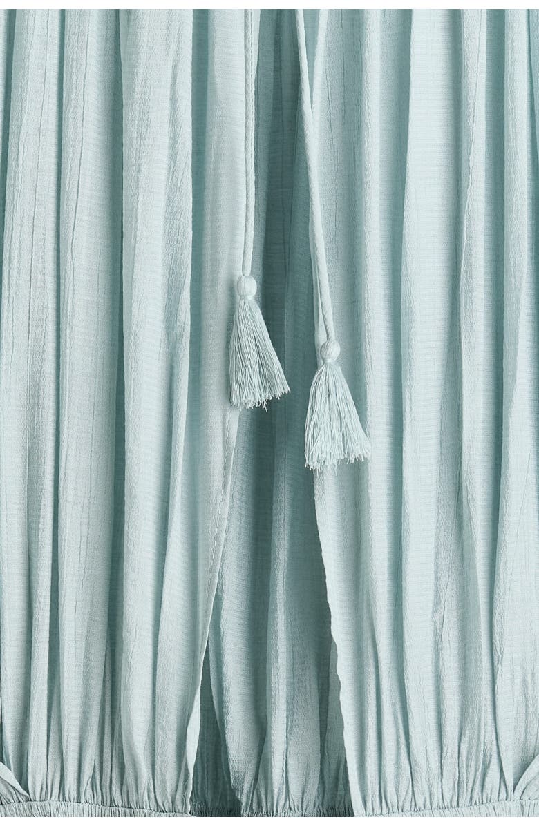 H&M Smocked Cape-detail Dress, Alternate, color, Light Turquoise