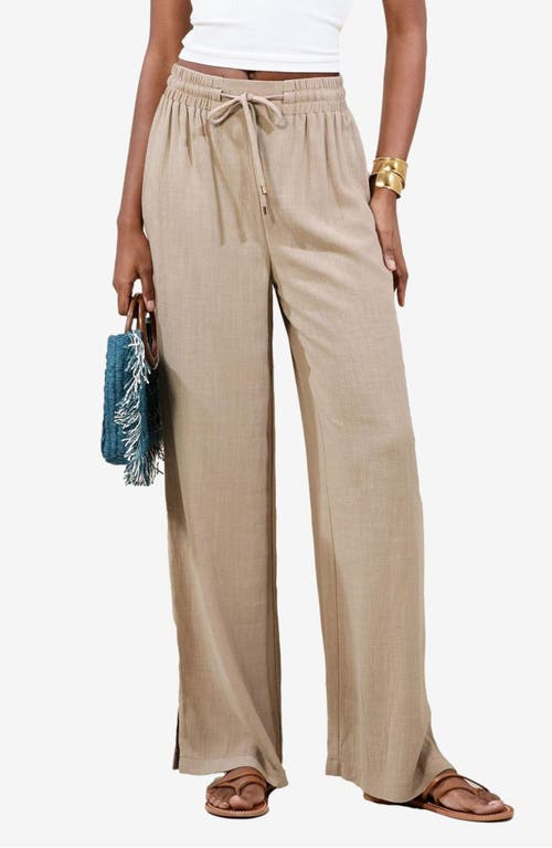 Lipsy Stone Wide Leg Pants In Neutral
