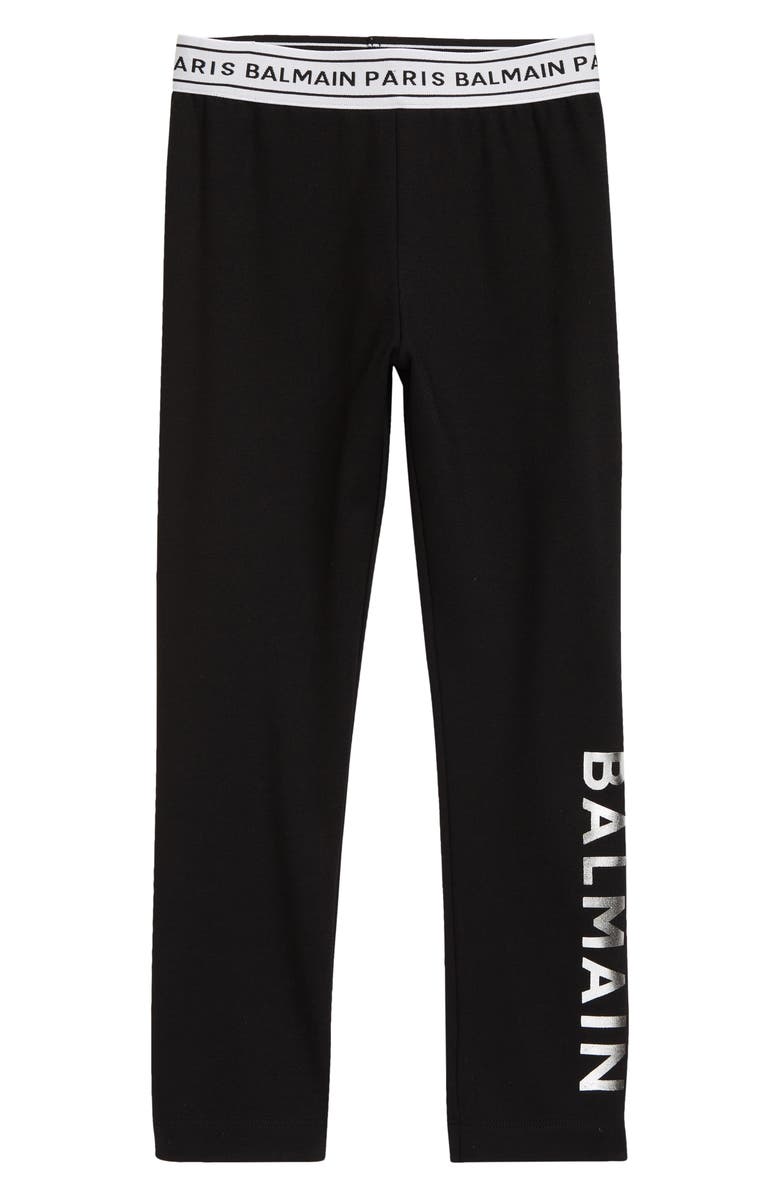 Balmain Kids' Logo Leggings, Main, color,
