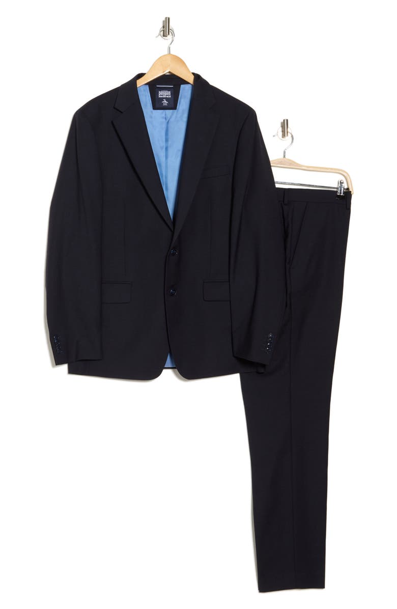 Original Penguin Black Wool Blend Suit, Alternate, color, Dark Navy