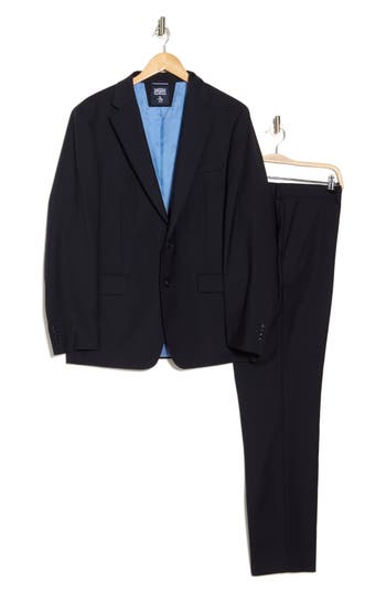 Original Penguin Black Wool Blend Suit In Dark Navy