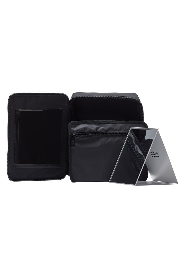 Travel Cosmetics Case, Alternate, color, BLACK
