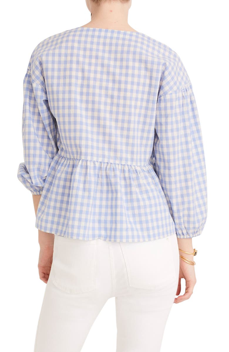 Madewell Bubble Sleeve Peplum Top, Alternate, color,