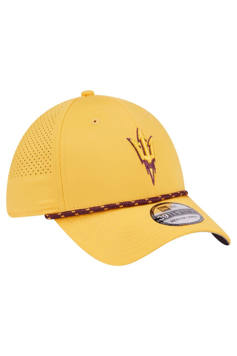 Men's New Era  Gold Arizona State Sun Devils Rope 39THIRTY Flex Hat, Alternate, color, Gold