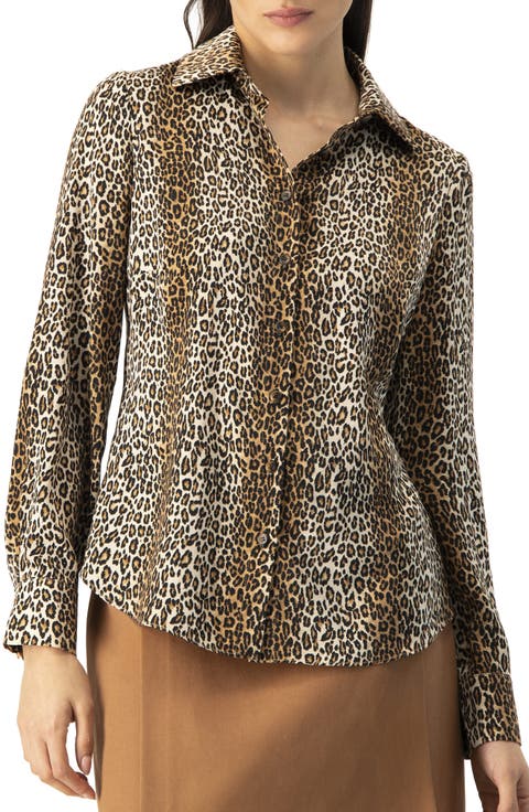 Animal Print Satin Shirt