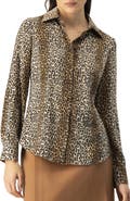 IVONNE Animal Print Satin Shirt