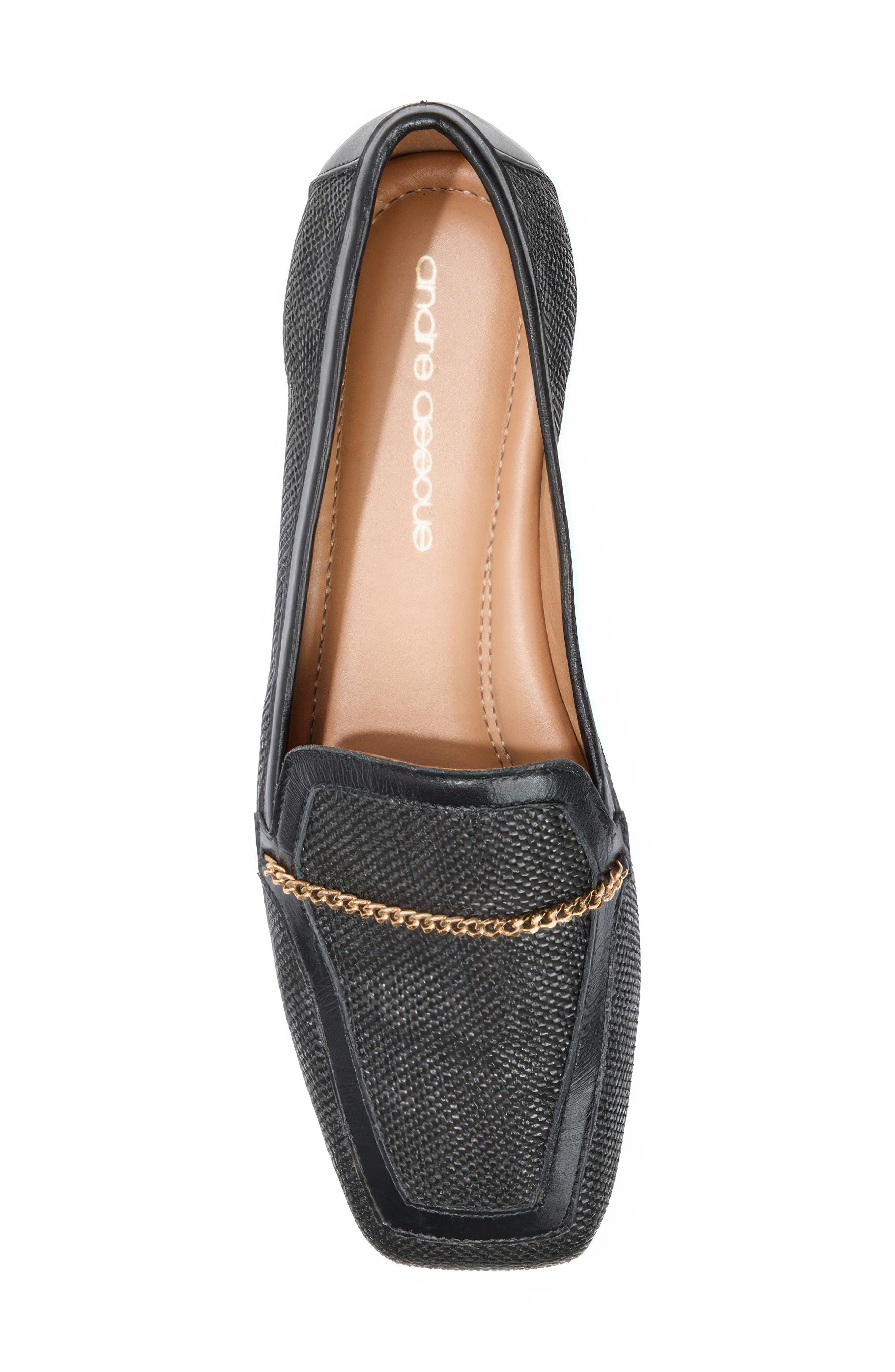 André Assous Ariane Loafer, Alternate, color, Black Raffia