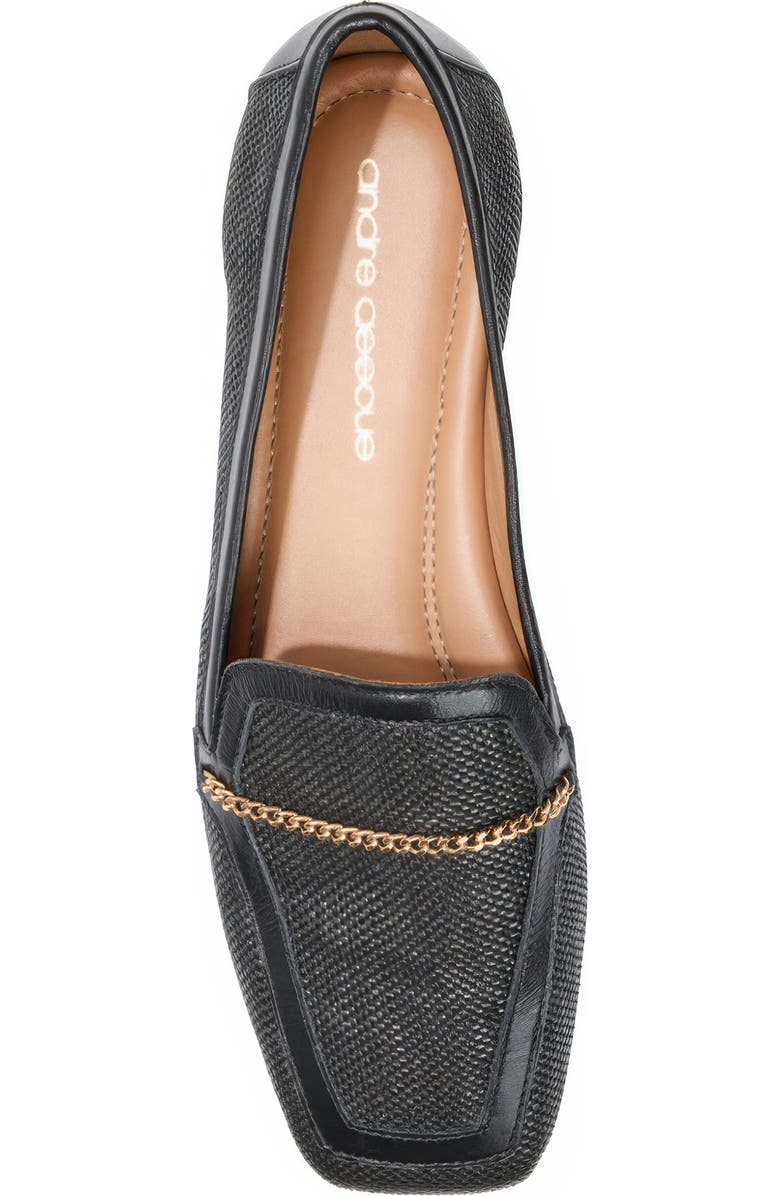 André Assous Ariane Loafer, Alternate, color, Black Raffia
