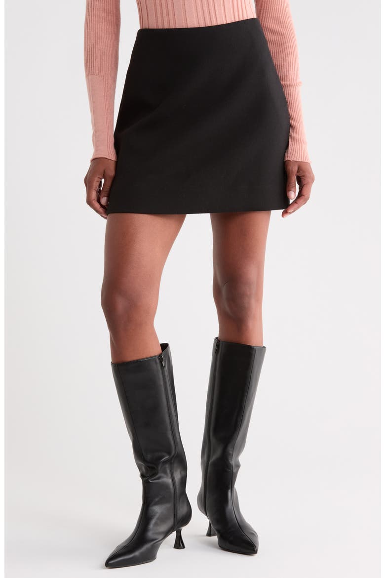 Twill Miniskirt, Main, color, BLACK