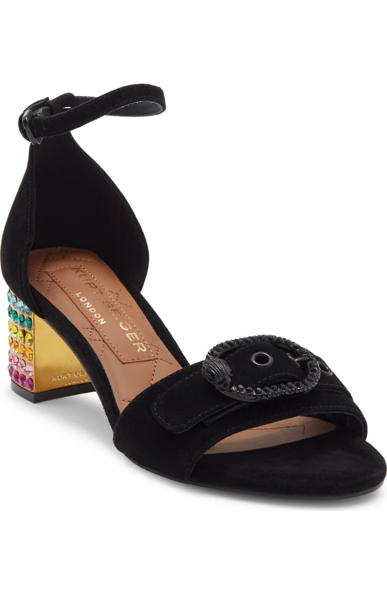 Kurt Geiger London Mayfair Eagle Crystal Heel Sandal, Main, color,