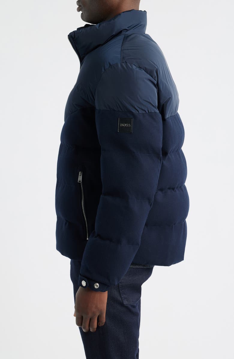 BOSS Clanello 1 Mixed Media Puffer Jacket, Alternate, color, Dark Blue