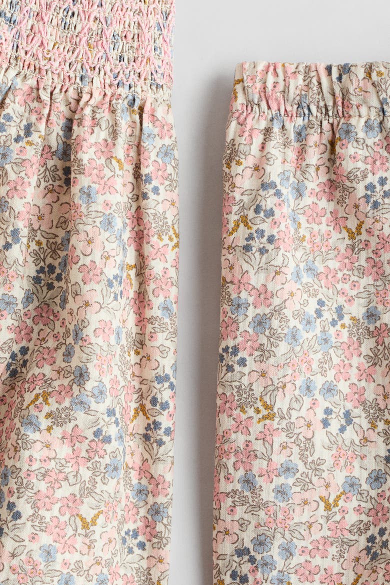 2-piece Cotton Set, Alternate, color, Light beige/floral