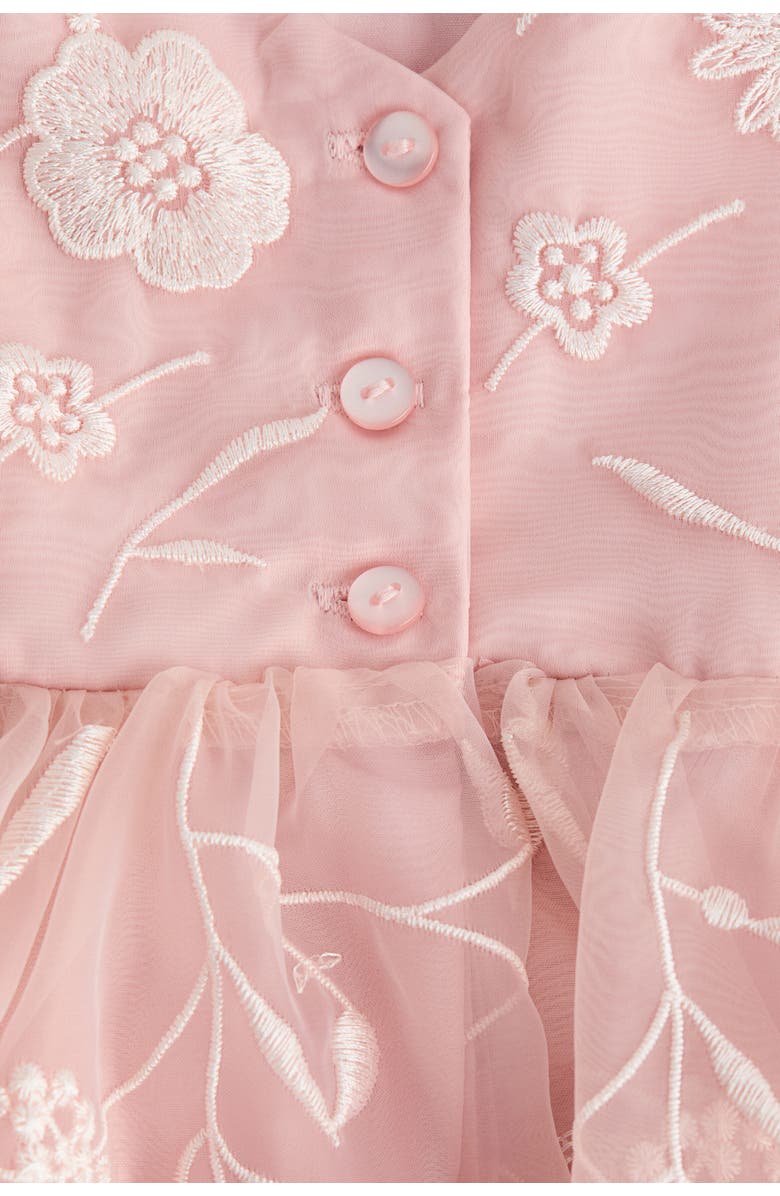 H&M Embroidered Organza Dress, Alternate, color, Light Pink/Floral