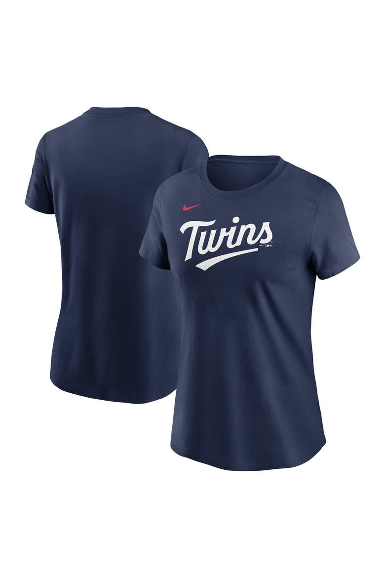 Women's Nike  Navy Minnesota Twins Fuse Wordmark T-Shirt, Main, color, Navy