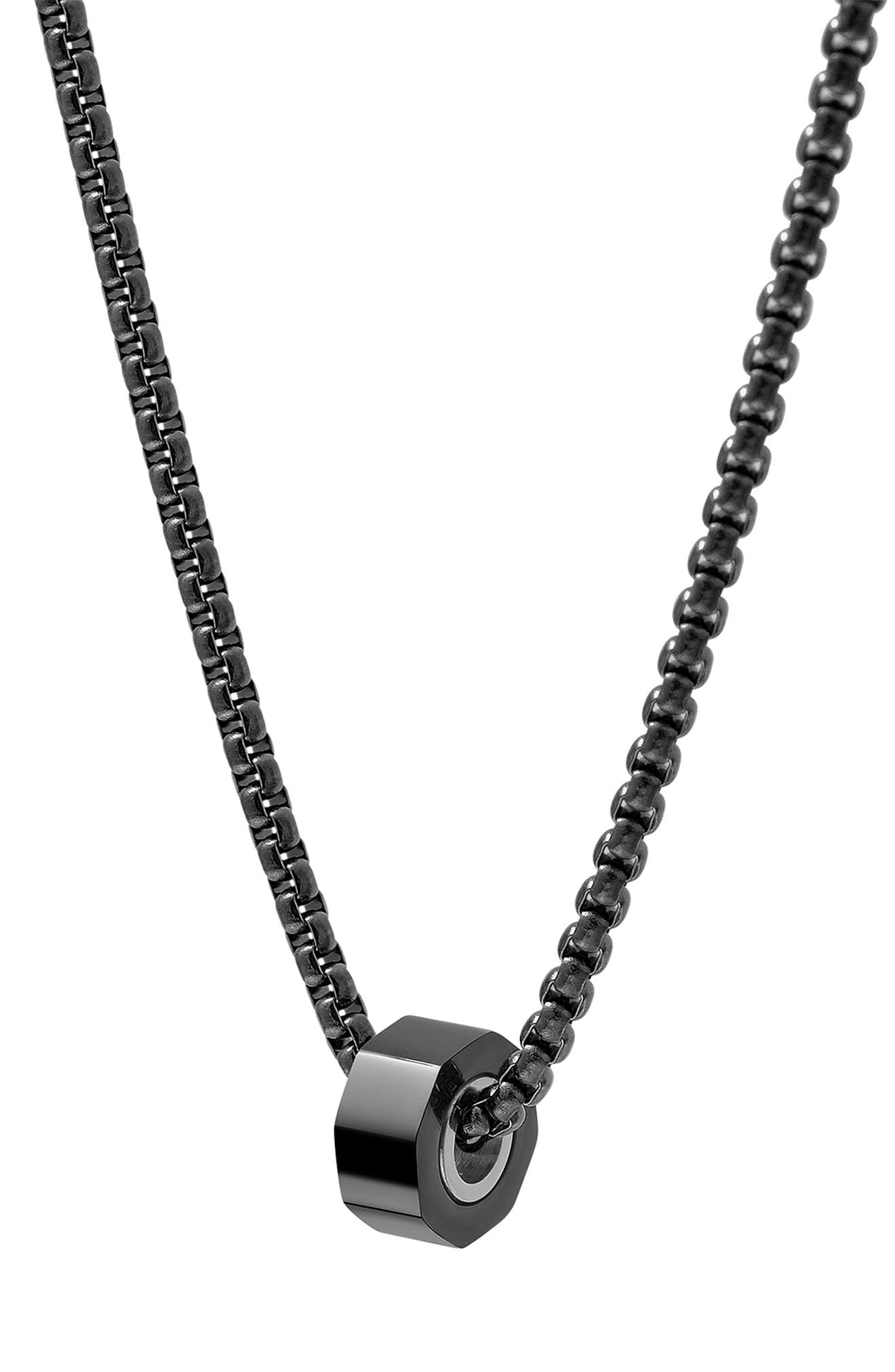 VAN HEUSEN Men's Octagon Pendant Necklace