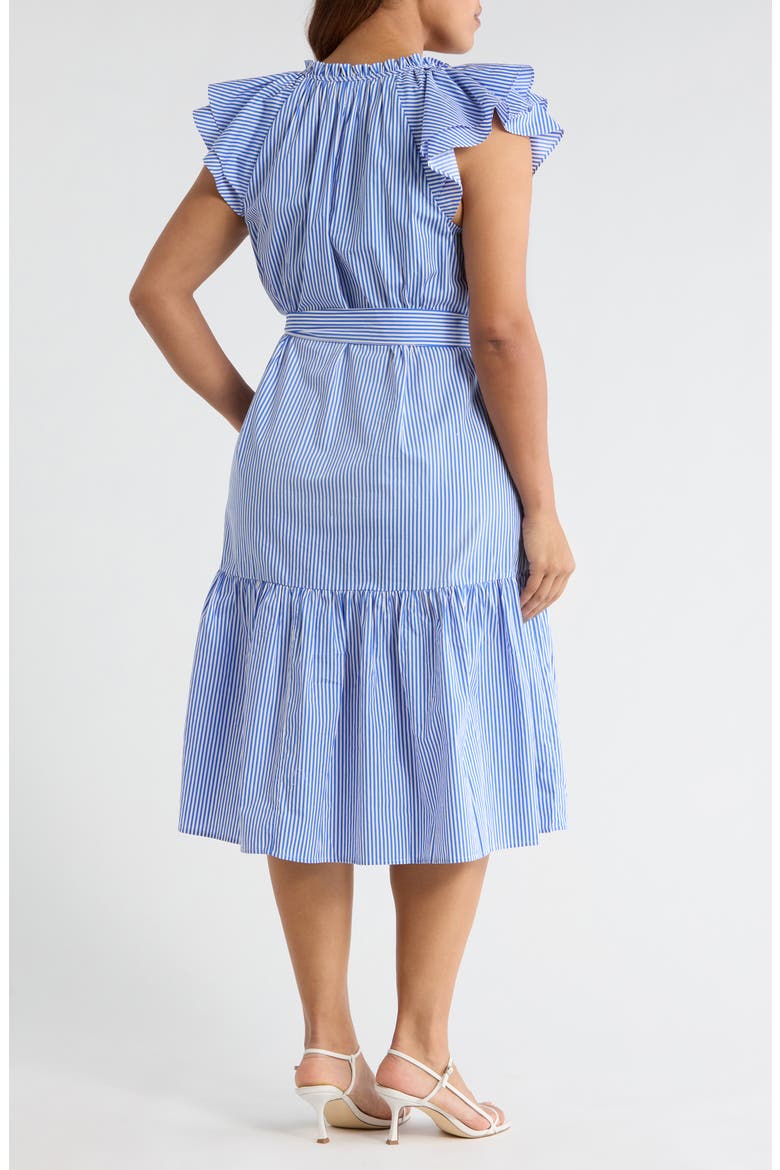 Sherah Stripe Midi Dress, Alternate, color, BLUE-WHT-STRIPE