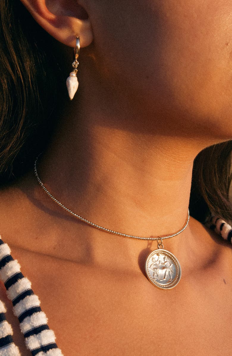 Child of Wild Athena Coin Choker Necklace, Alternate, color, Gold