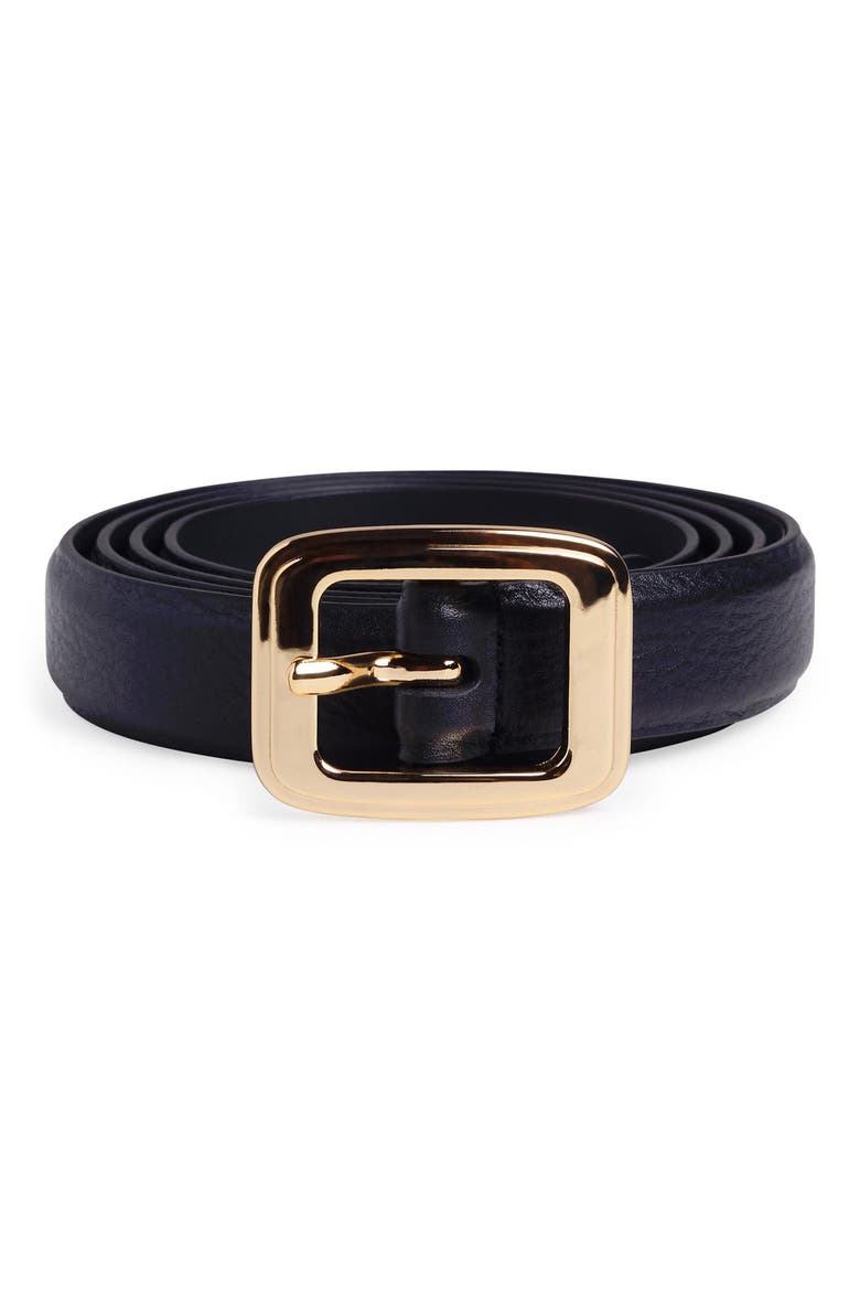 Elle Leather Belt, Alternate, color, BLACK/ ANTIQUE BRASS