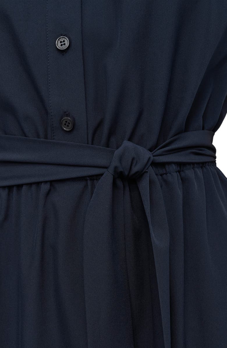 DKNY Ruffle Mini Shirtdress, Alternate, color, Navy