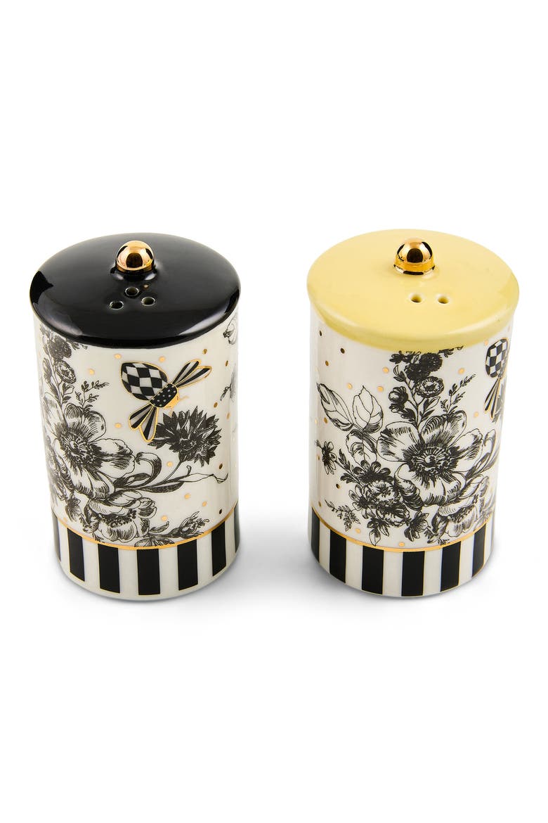 Bee Toile Salt & Pepper Shaker Set, Alternate, color, WHITE