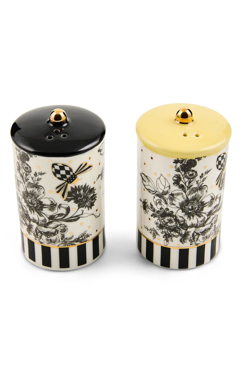 MACKENZIE CHILDS Bee Toile Salt & Pepper Shaker Set, Alternate, color, White