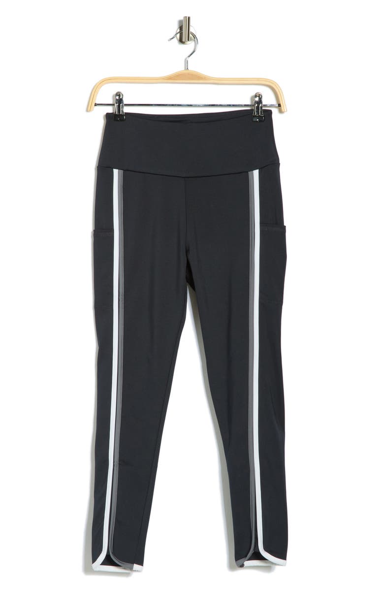 ORIGINAL PENGUIN GOLF High Waist Side Stripe Leggings, Main, color, Caviar