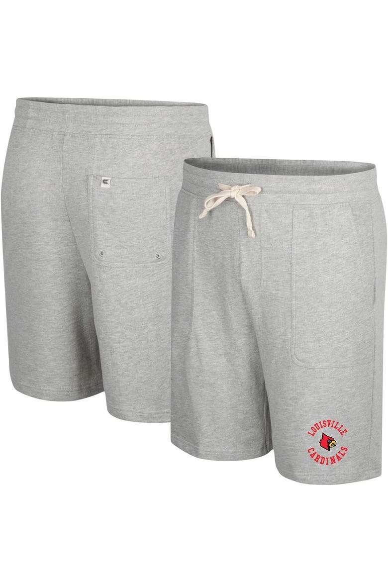 Men's Colosseum Heather Gray Louisville Cardinals Love To Hear This Terry Shorts, Main, color, Heather Gray