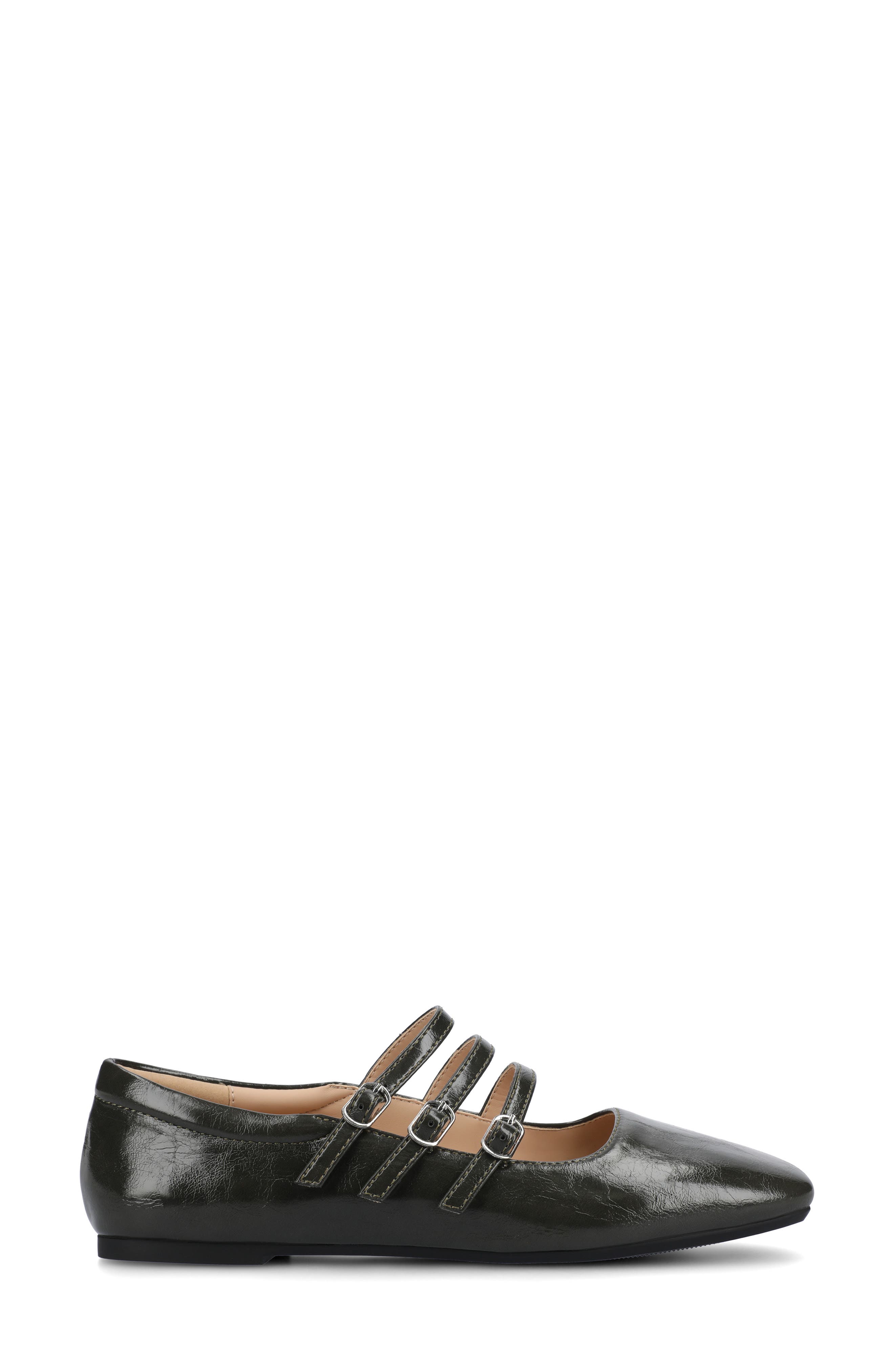 Darlin Multi Strap Mary Jane Flat, Alternate, color, OLIVE CRINKLE