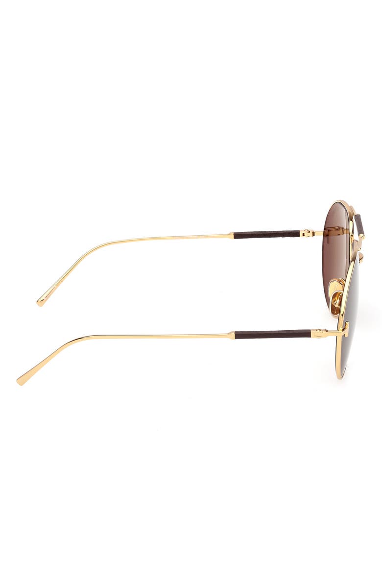 TOM FORD 62mm Lou Pilot Sunglasses, Alternate, color, Gold / Tobacco Leather