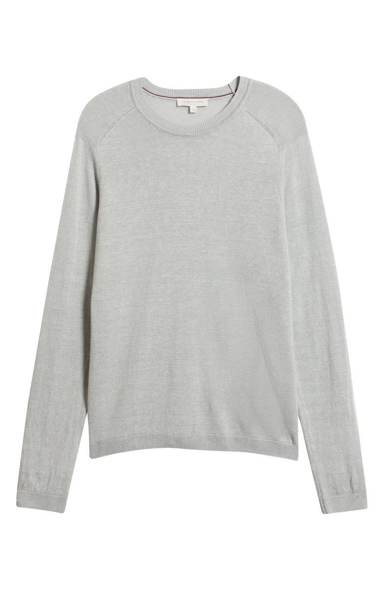 Jack Victor Cormack Long Sleeve Crewneck Linen & Silk Pullover, Alternate, color, Light Grey
