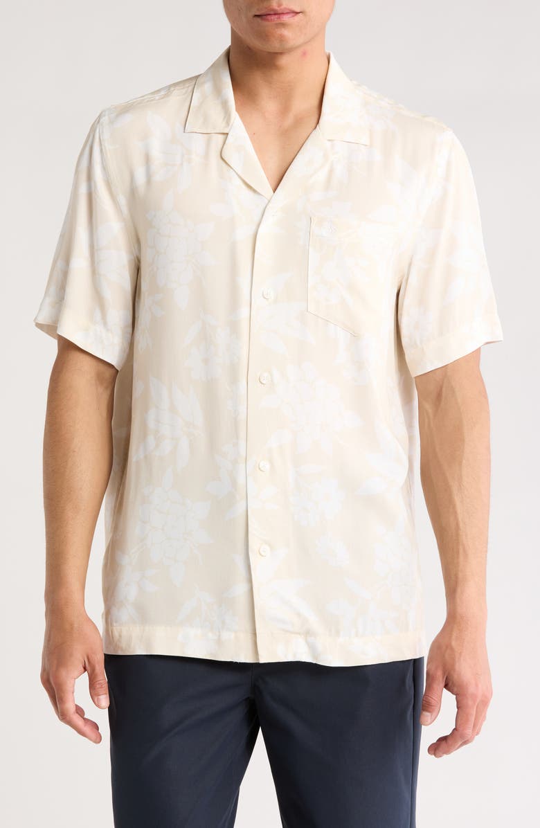 Original Penguin Palm Camp Shirt, Main, color, Birch