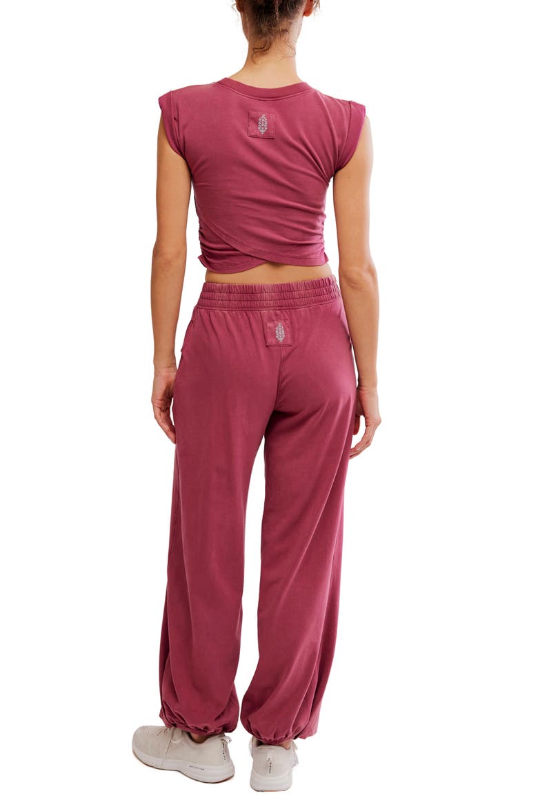 FP Movement Hot Shot Crossover T-Shirt & Joggers Set, Alternate, color, BRICK