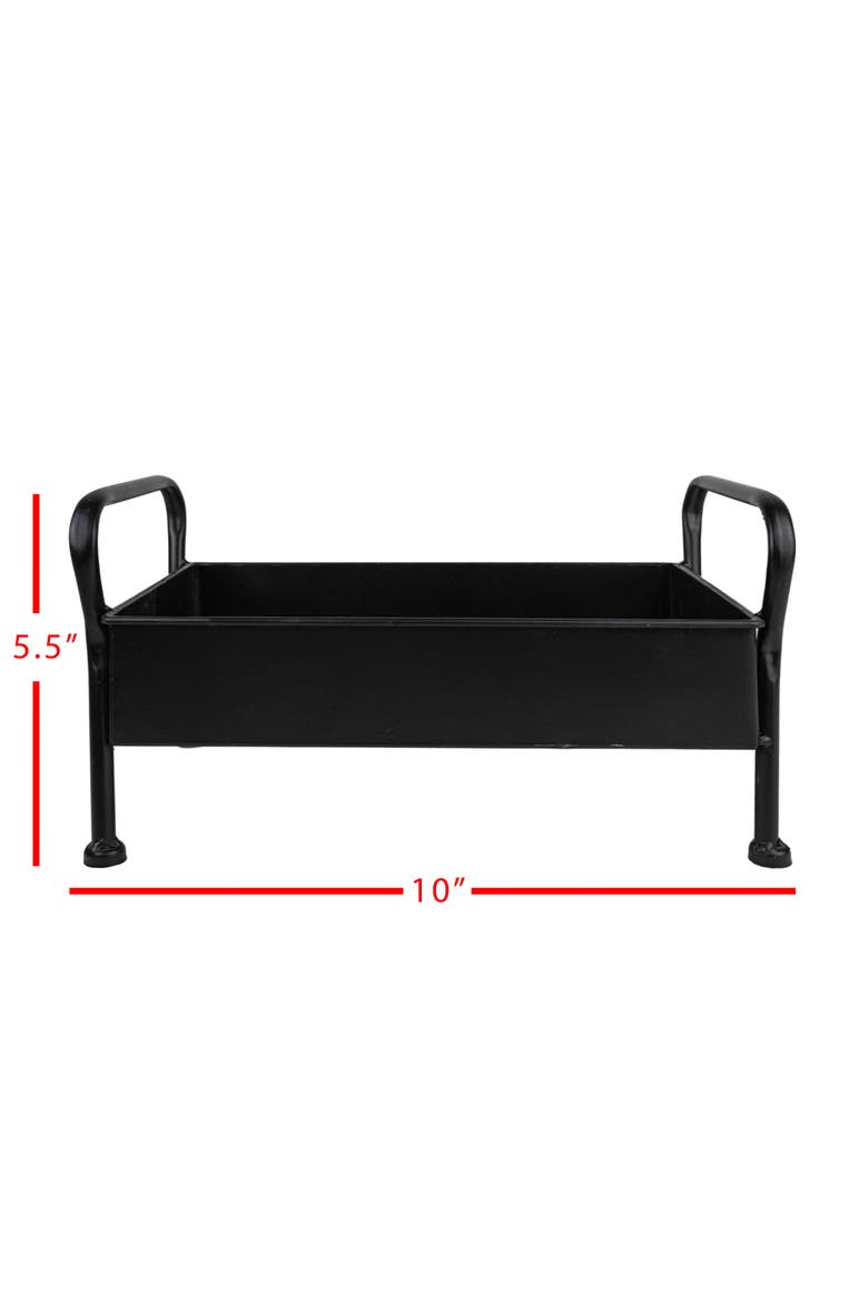 Footed Caddy Black Metal, Alternate, color, Black
