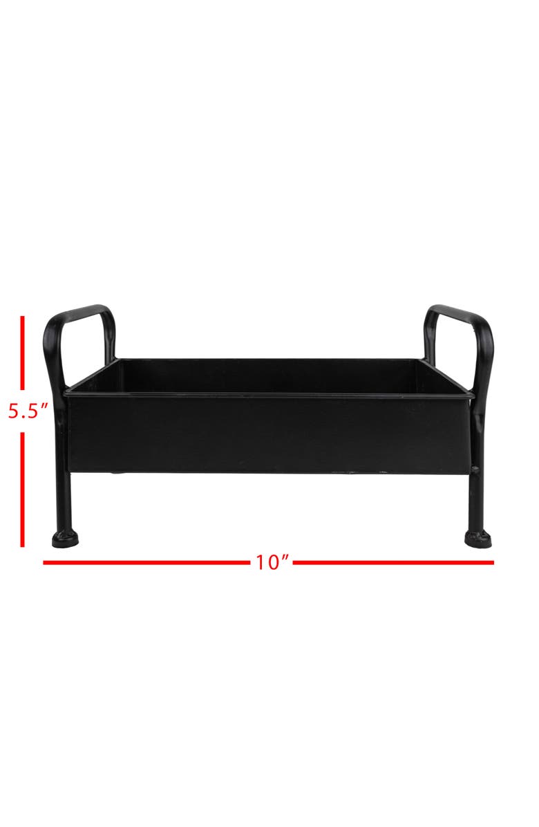 Foreside Home and Garden Footed Caddy Black Metal, Alternate, color, Black