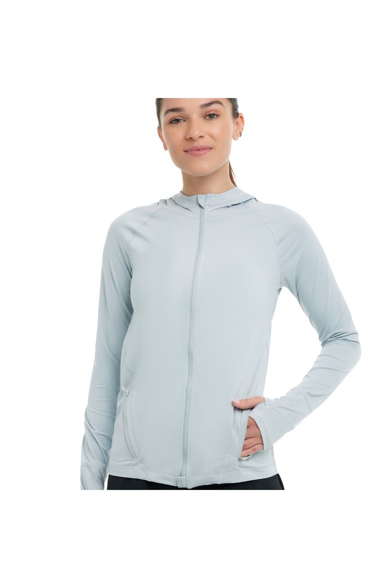 Women's Long Sleeve Full Zip Hoodie Jacket with Sun and UV Protection, Main, color, Soft Gray