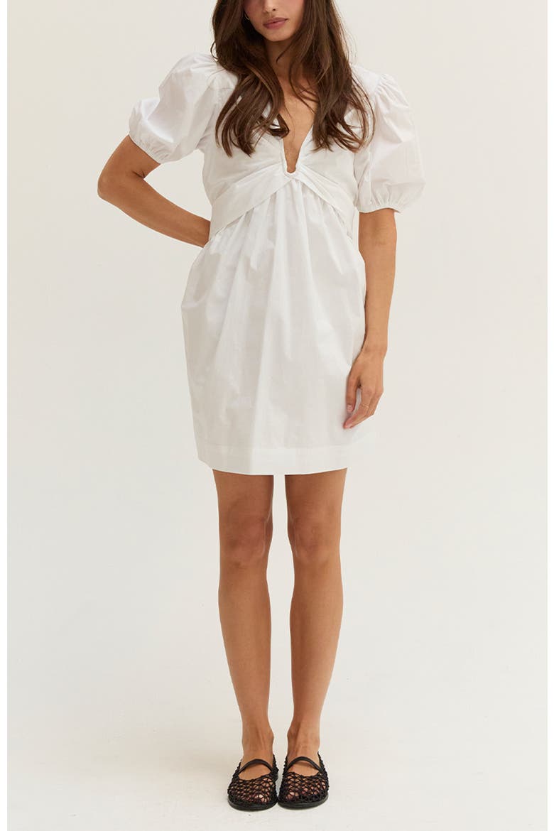 Poplin U-Wire Mini Dress, Alternate, color, White