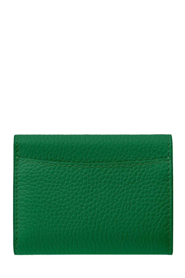 Leather Trifold Wallet, Alternate, color, Emerald Lily