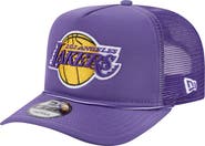New Era Men's New Era Purple Los Angeles Lakers Faded Foam Front 9FIFTY A-Frame Adjustable Trucker Hat