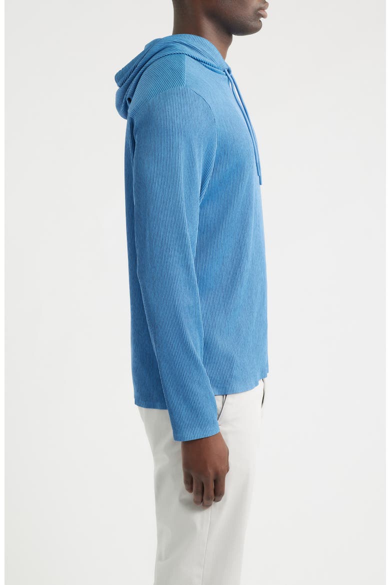 Hoppin Heather Stretch Rib Knit Hoodie, Alternate, color, HEATHER SAILOR