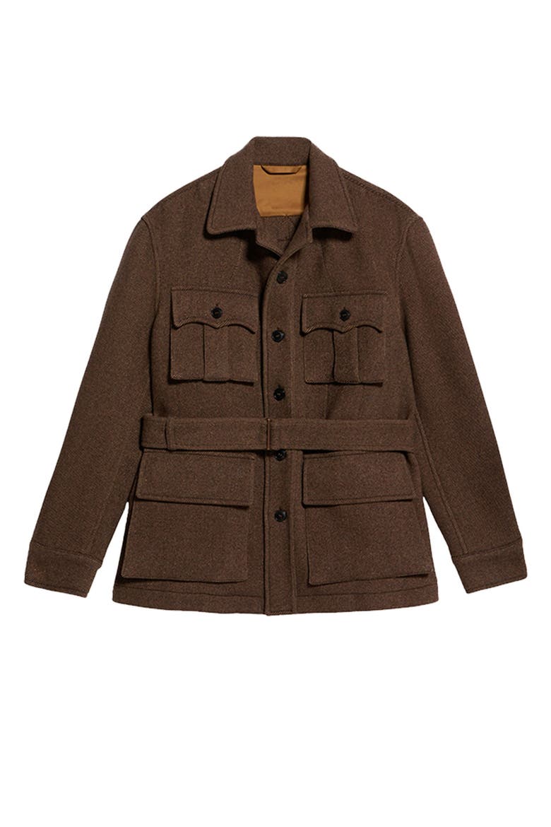 Carlo Sahariana Wool Jacket, Main, color, BROWN