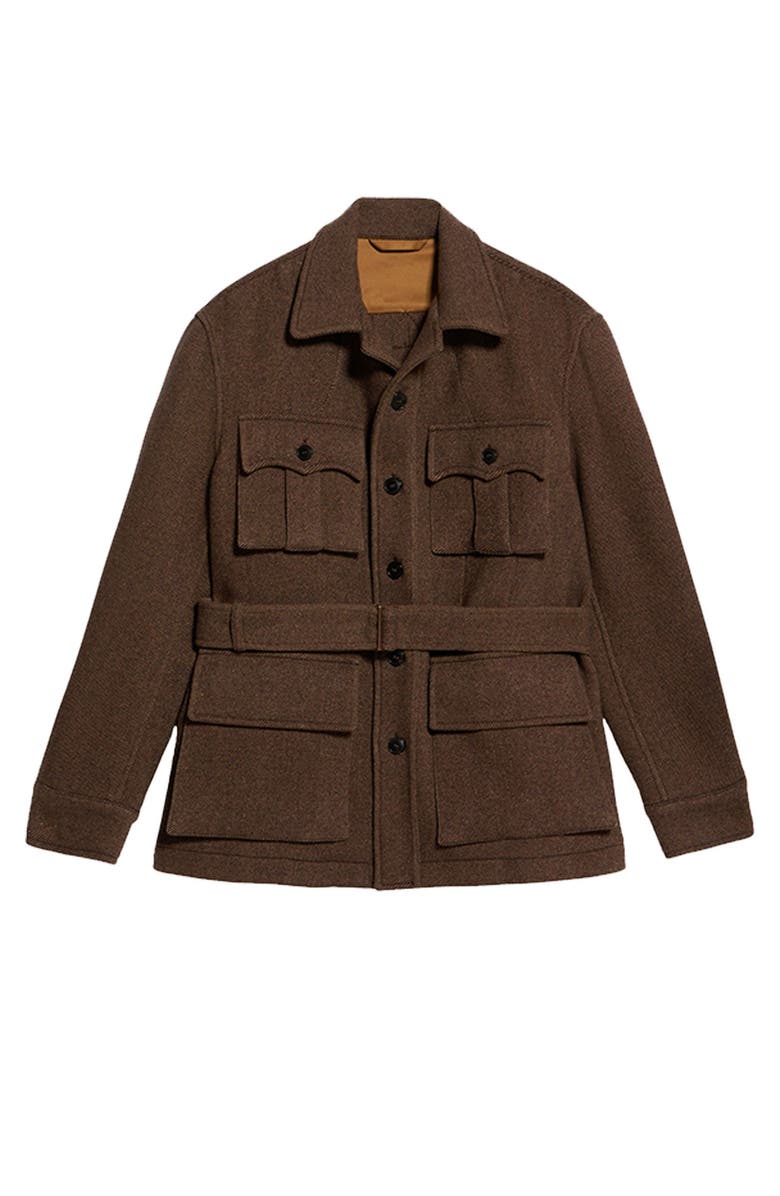 Fortela Carlo Sahariana Wool Jacket, Main, color, Brown
