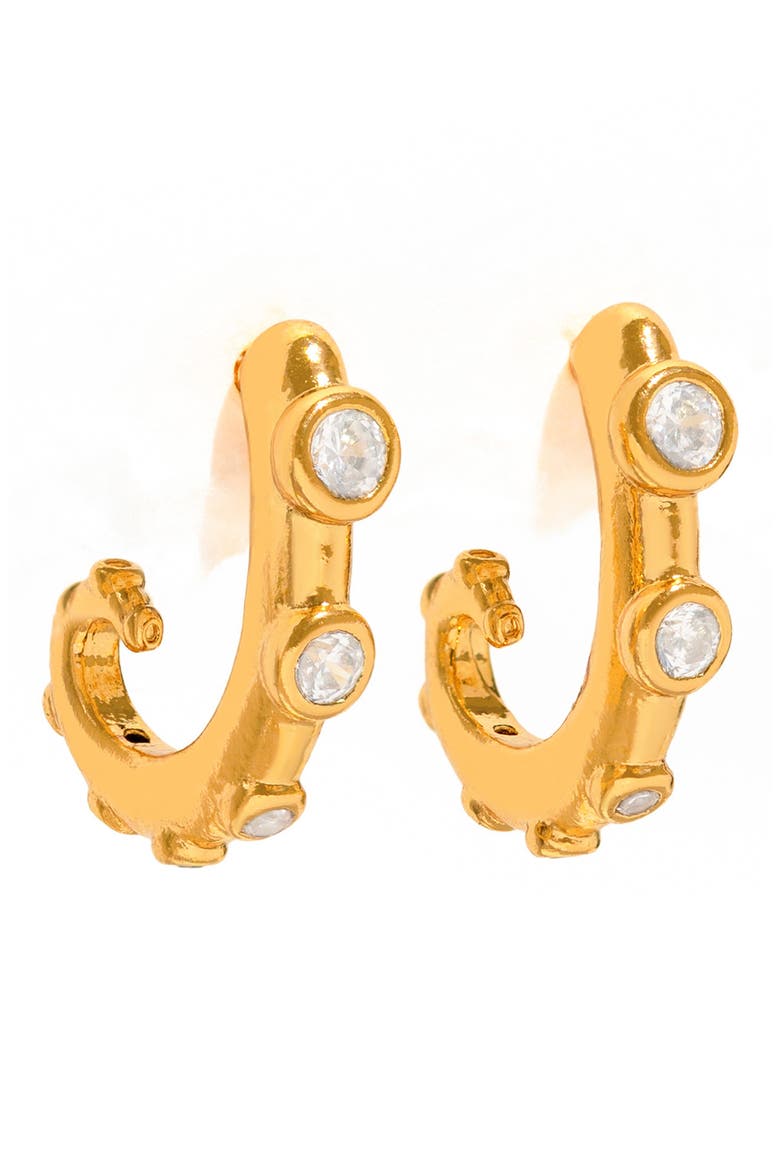 Tentacle Cubic Zirconia Hoop Earrings, Main, color, GOLD