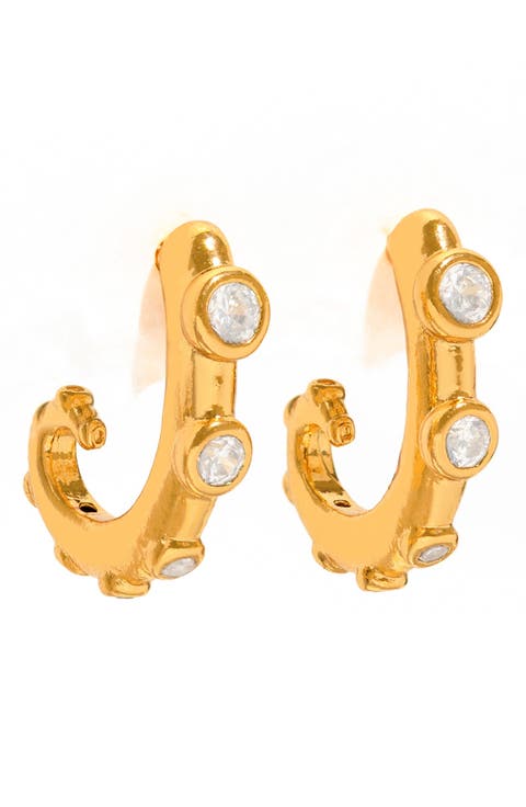 Tentacle Cubic Zirconia Hoop Earrings