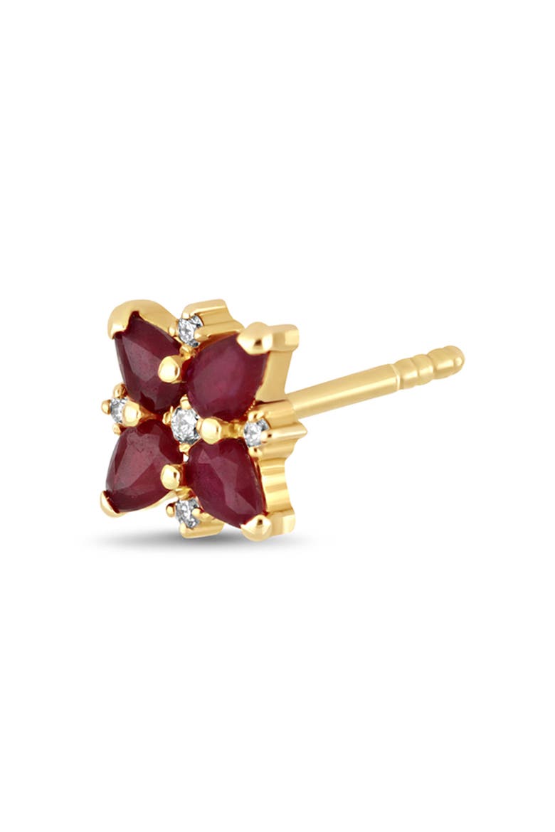 El Mar Stud Earrings, Alternate, color, RUBY/ 18K YELLOW GOLD