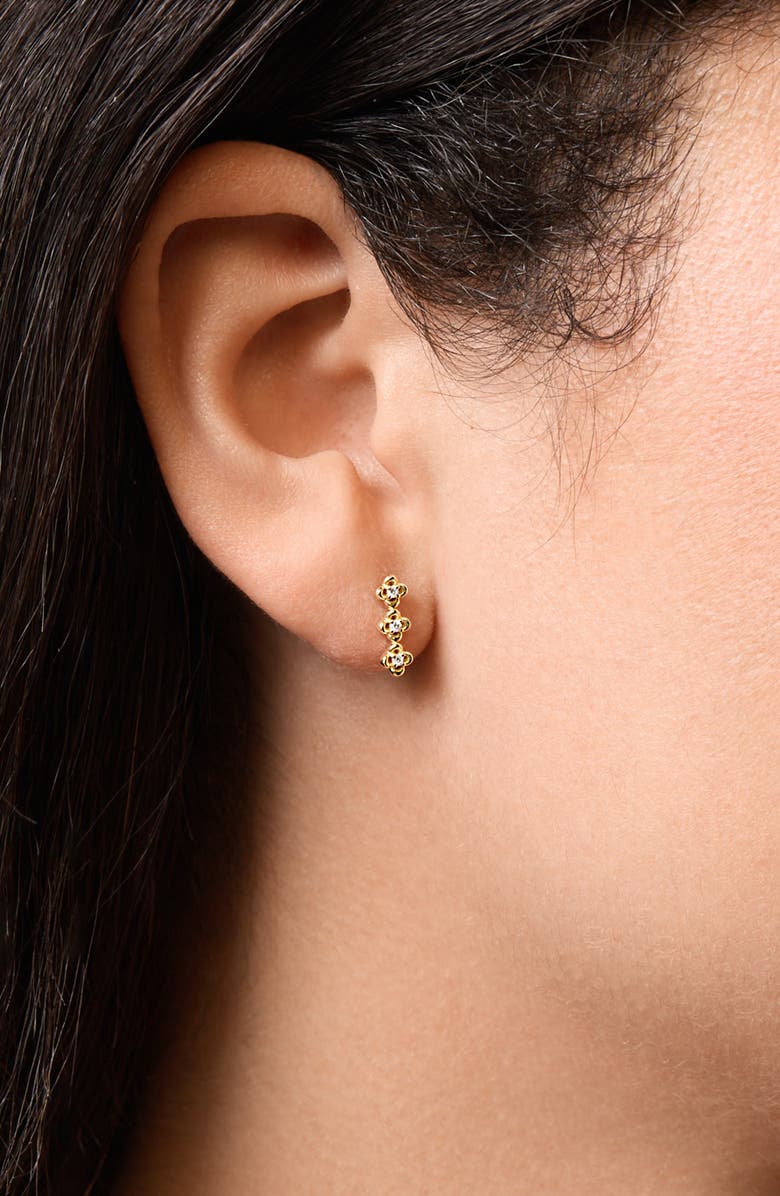 Bony Levy Mykonos 18K Yellow Gold Diamond Quatrefoil Stud Earrings, Alternate, color, 18K Yellow Gold