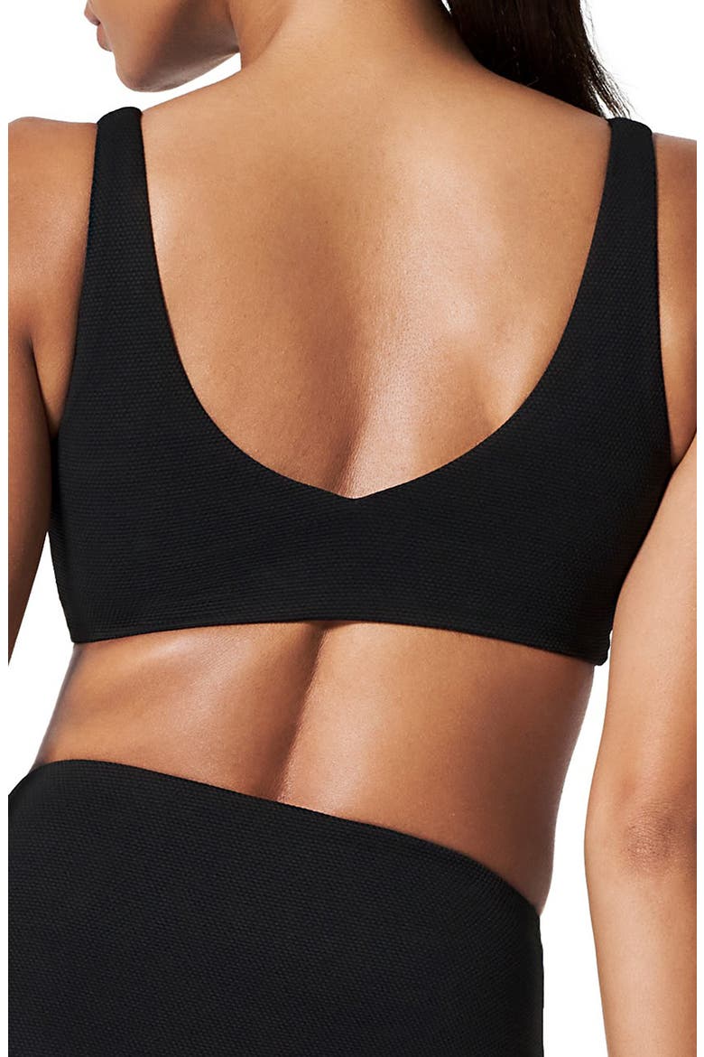 Piqué Bikini Top, Alternate, color, VERY BLACK