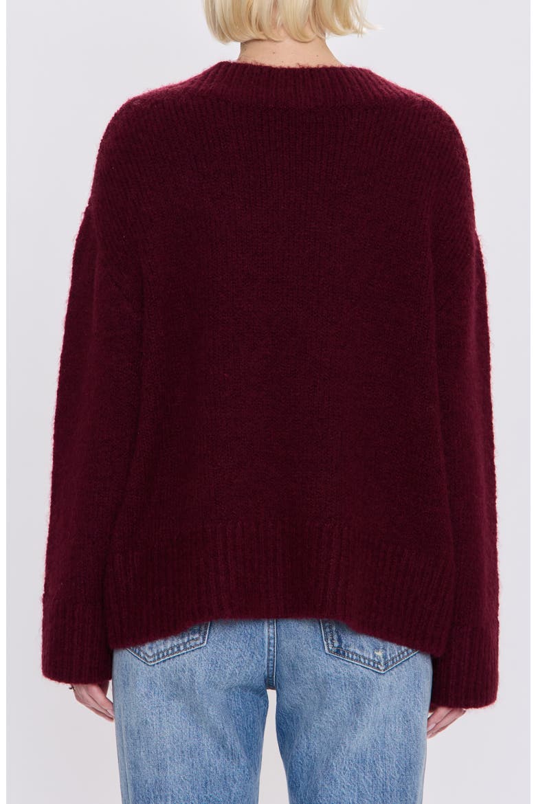 Talia V-Neck Sweater, Alternate, color, CLARET